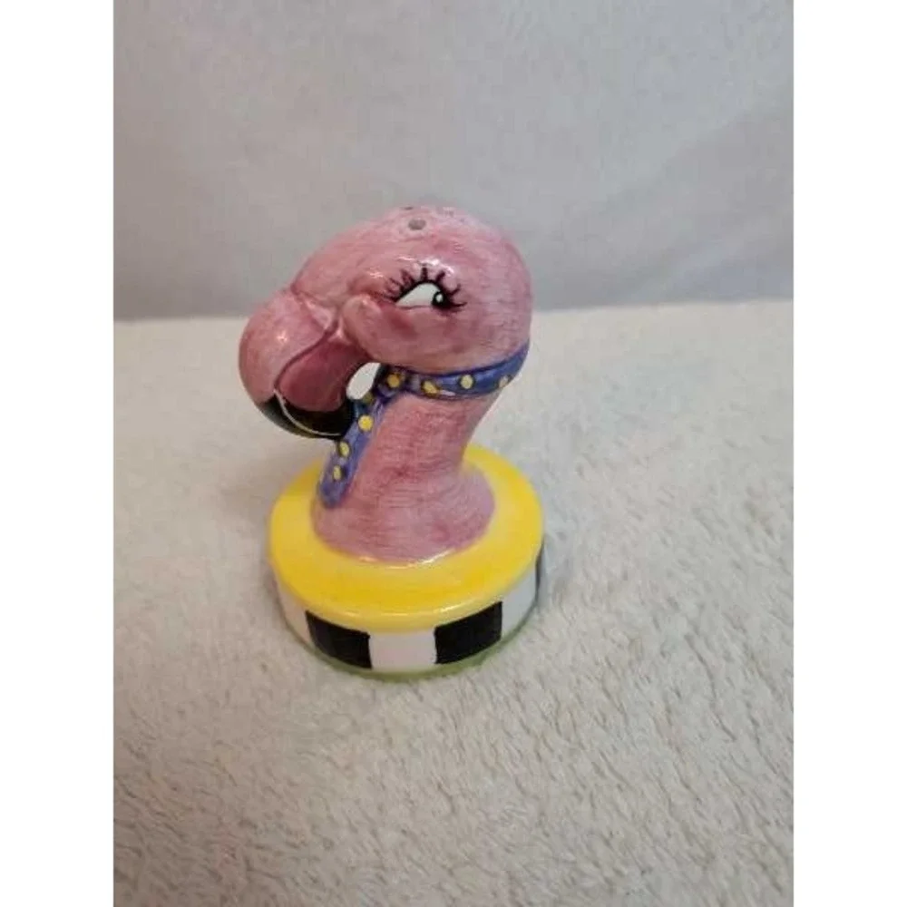 Whimsical Pink Flamingo Ceramic Salt Shaker Kitchen Decor Fun